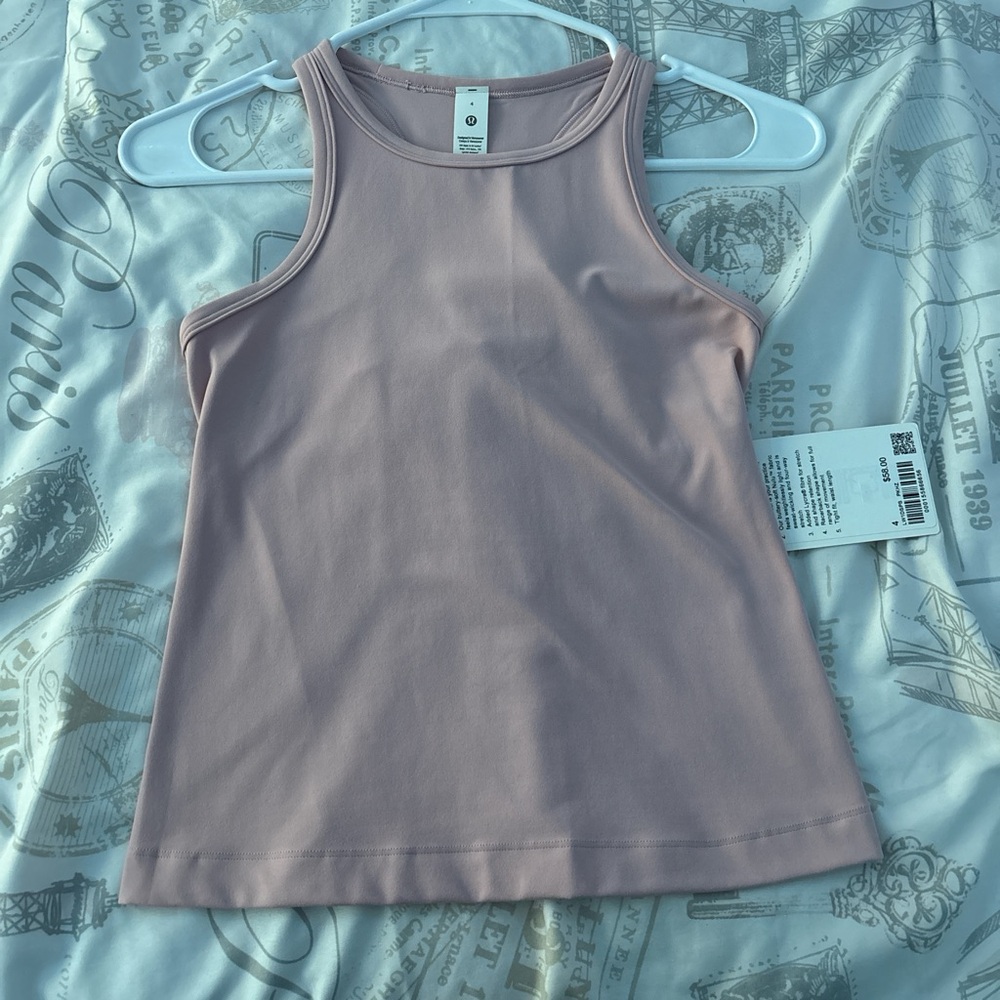 Lululemon Athletica Gray and Purple Fitted Sleeveless Tank Top